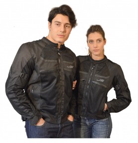 Giacca da moto Oz, traforata in MaxTex e Mesh, Nero e Grigio